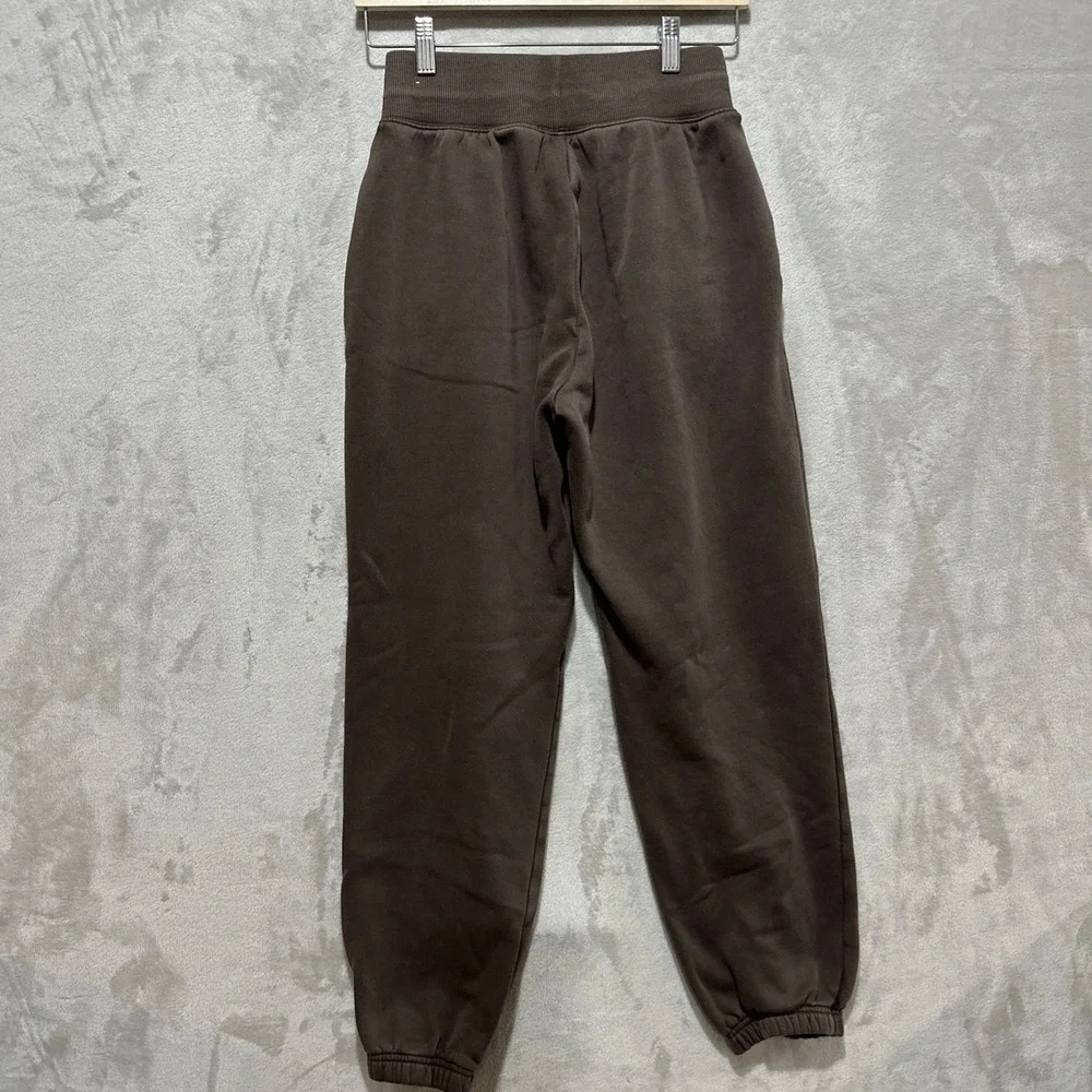 Nike Womens Brown Mid-Rise Sweatpant Joggers Size XS Logo Embroidered Drawstring